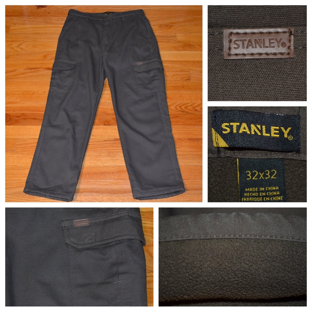Men’s Stanley fleece-lined cargo pants, size 32”x32”